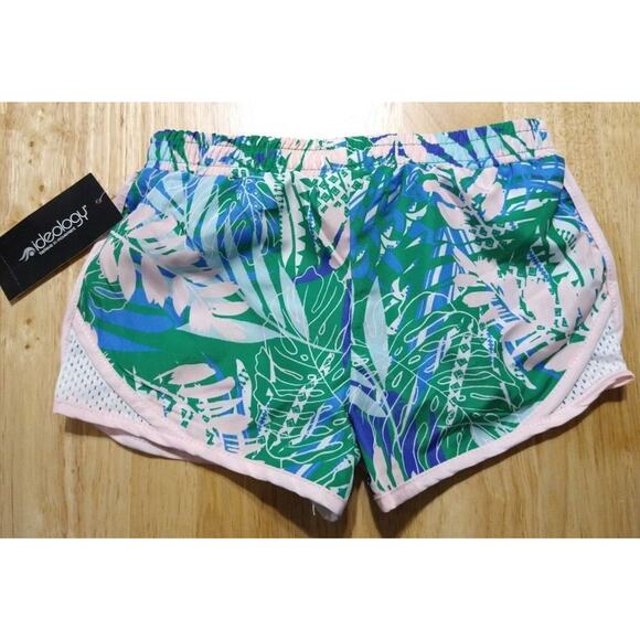 Ideology Girls Blue Green Tropical Print Pull on Elastic Waist Shorts, Size 2T - Picture 2 of 5